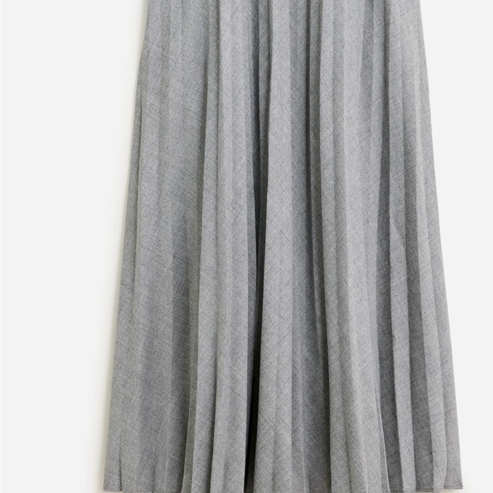 J.Crew Gray Pleated Wool-Blend Midi Skirt – Timeless Pull-On Style Size Small